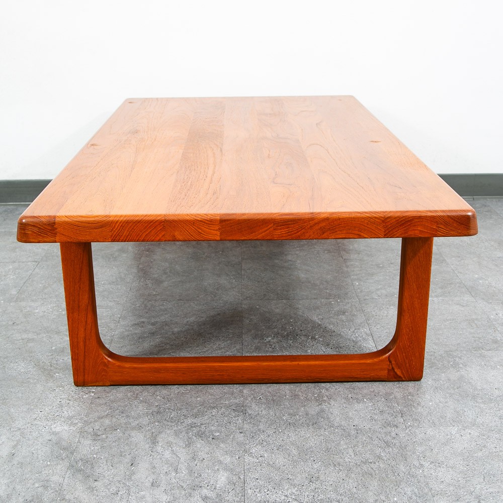 Mid Century Danish Modern Coffee Table Rectangular Solid Teak Niels Bach Randers