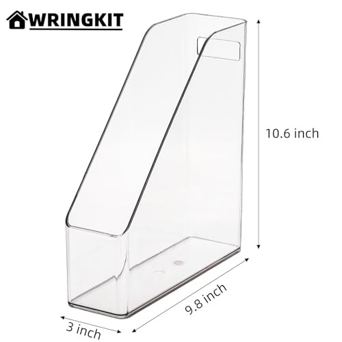 6 Pack Clear Magazine Holder, File Magazine Rack with Handle, Vertical Folder
