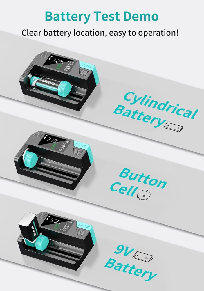 Universal Battery Tester, Small Digital Battery Checker with LCD Display for ...