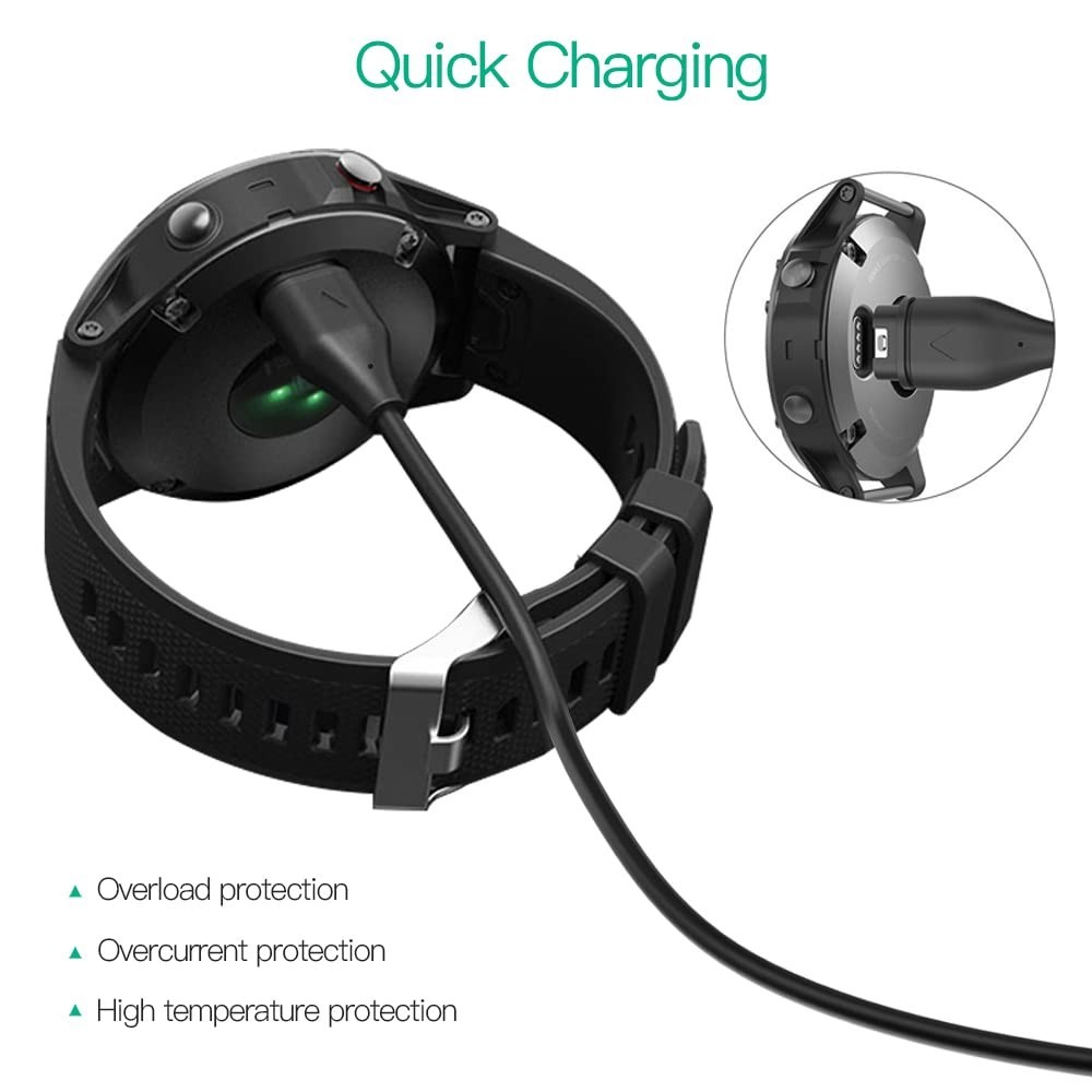 Garmin Watch Cable 2 Pack Fast Charging USB Compatible with Multiple Models