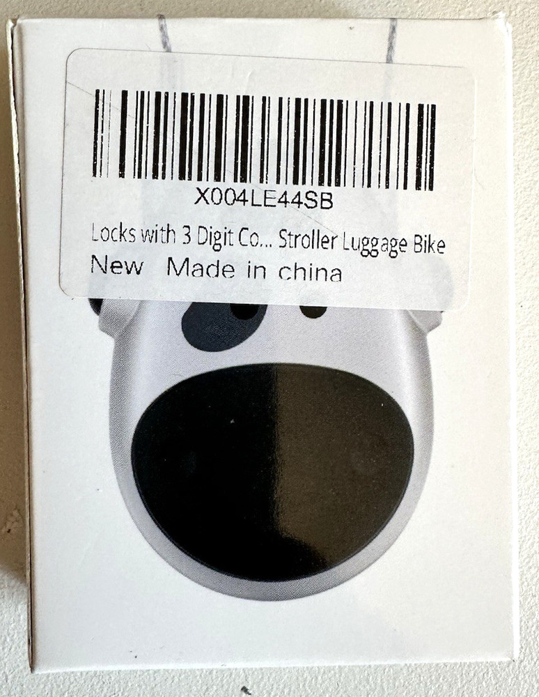 Cow 3 Digit Code Combination Lock, Retractable