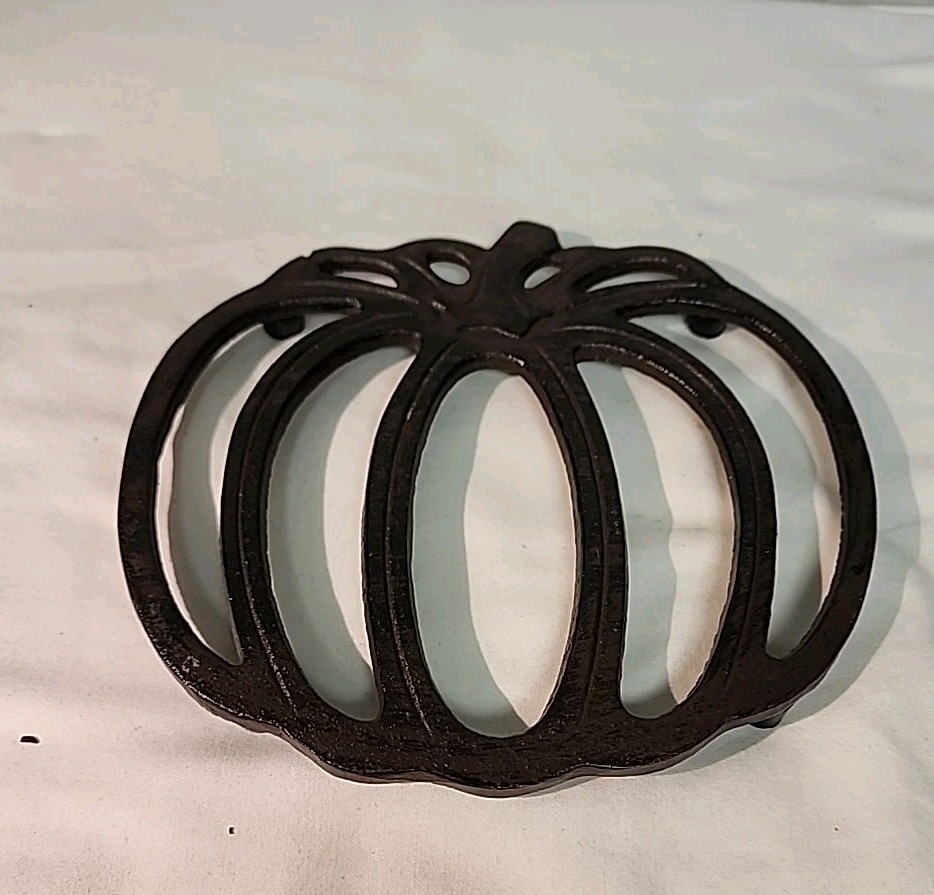Rustic Metal Pumpkin Trivet Fall Thanksgiving Pumpkin Table Decor .