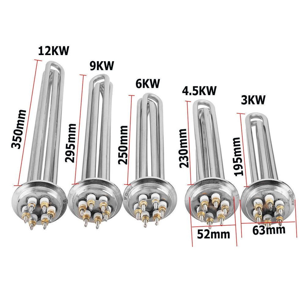 3/4.5/6/9/12KW Suspension Water Heater Boiler Electric Tube Heating Element 220V