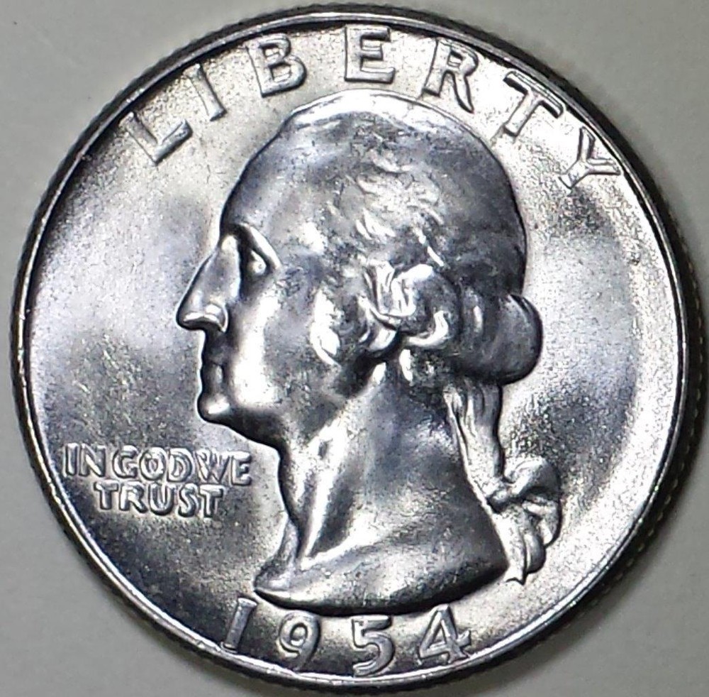 1954 - S  Silver Washington Quarter - **CHBU **