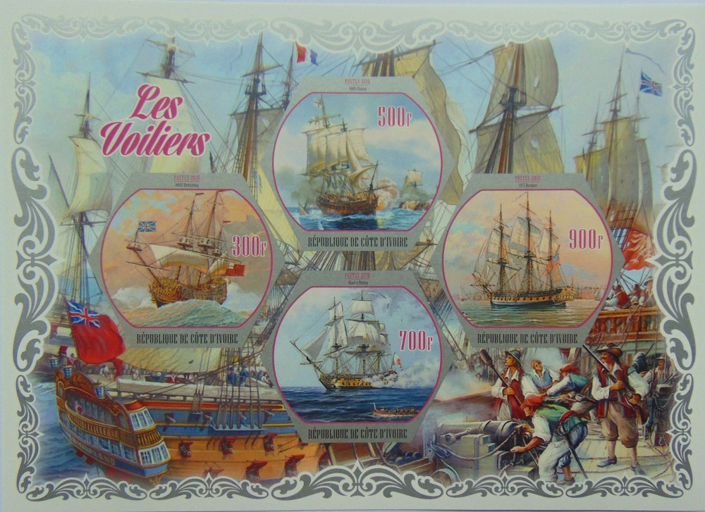Sailing Ships 2018 m/s MNH #CDI2018-26a IMPERF