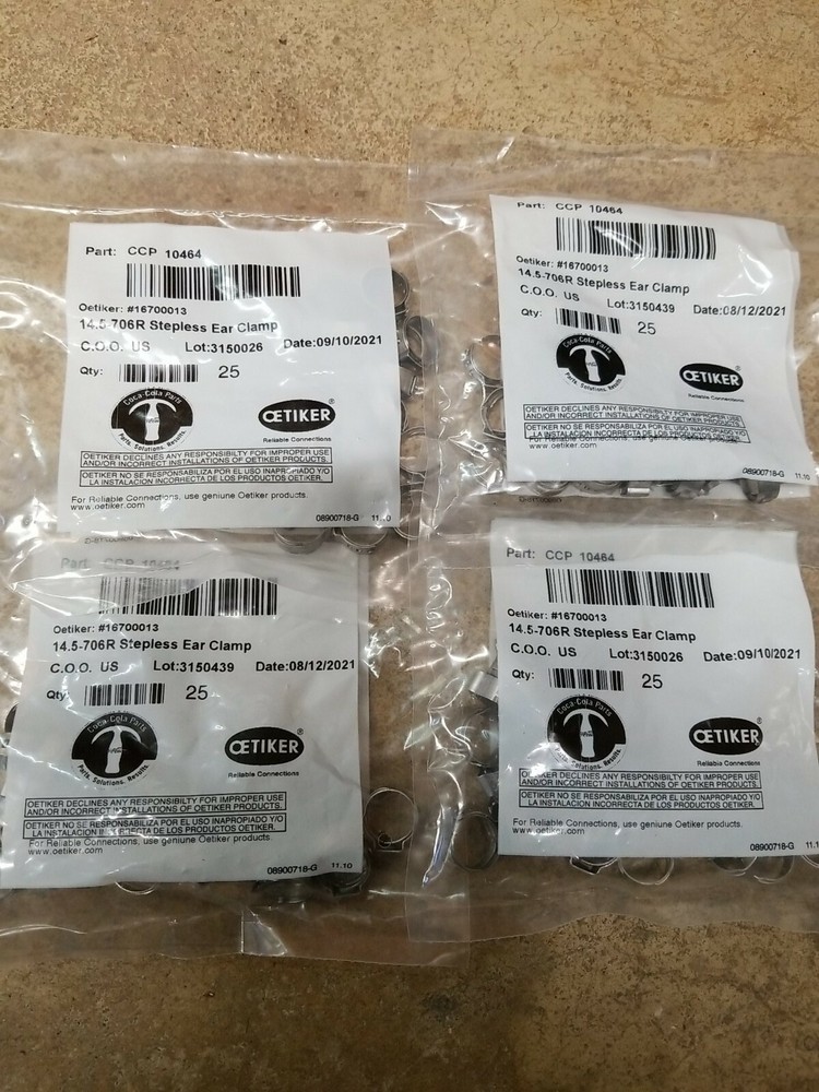 Oetiker 14.5mm Beverage Clamps NEW