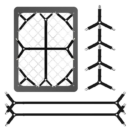 Bed Sheet Straps,6 PCS Secure and Fitted Sheet Straps for Full Size