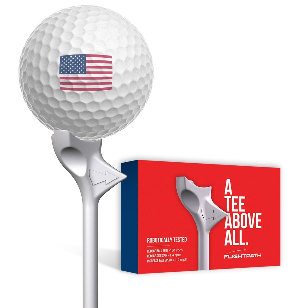 Flightpath Diamond Golf Tees – Patented Design to Reduce Spin 3.25", white