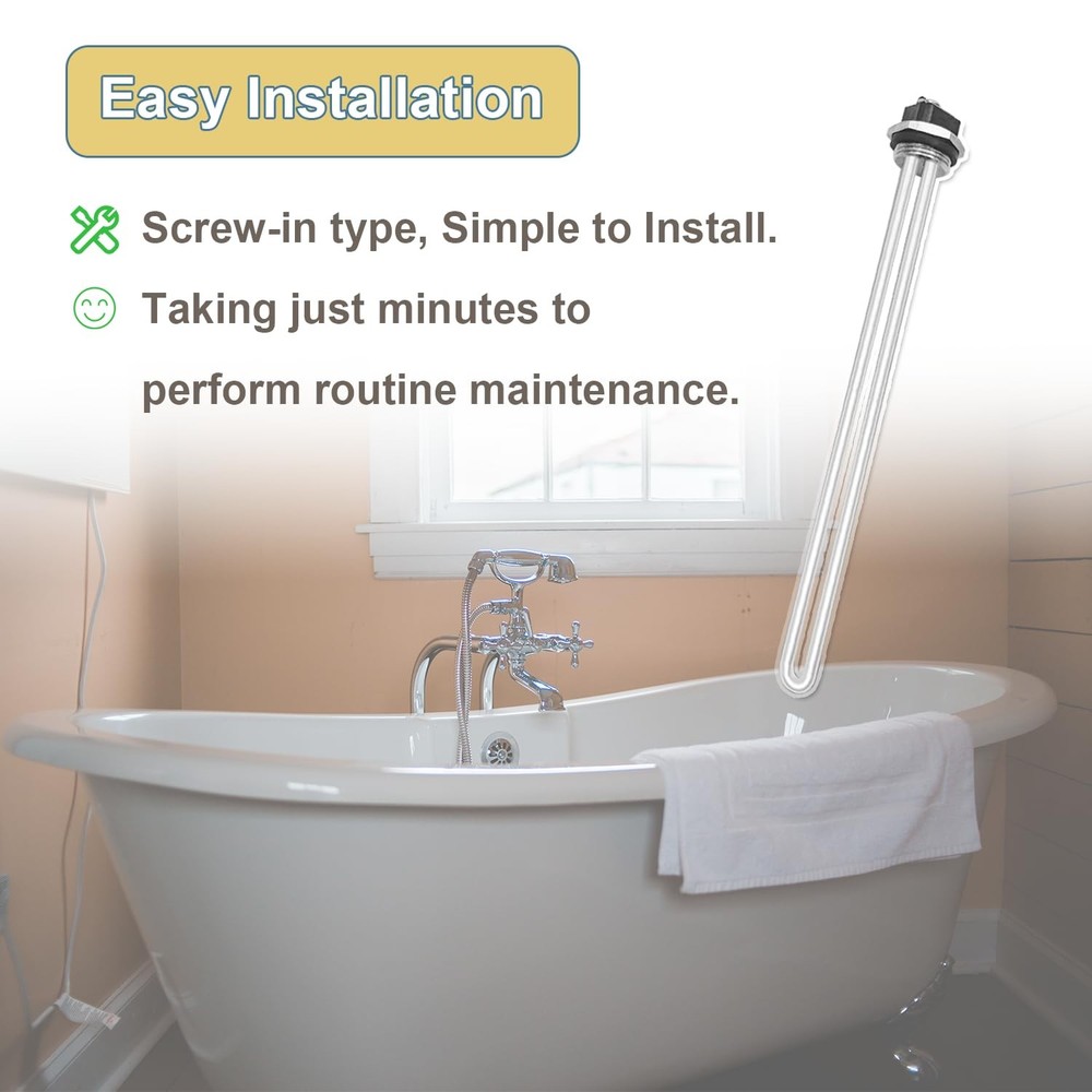 Upgraded 100108283 Water Heater Element, For AO Smith 4500W8283-2, grey