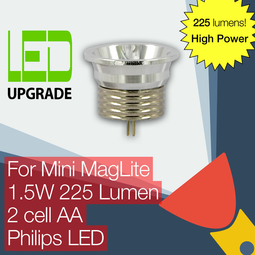 Mini MagLite LED Conversion Upgrade bulb 225LM High Power Flashlight Torch 2AA