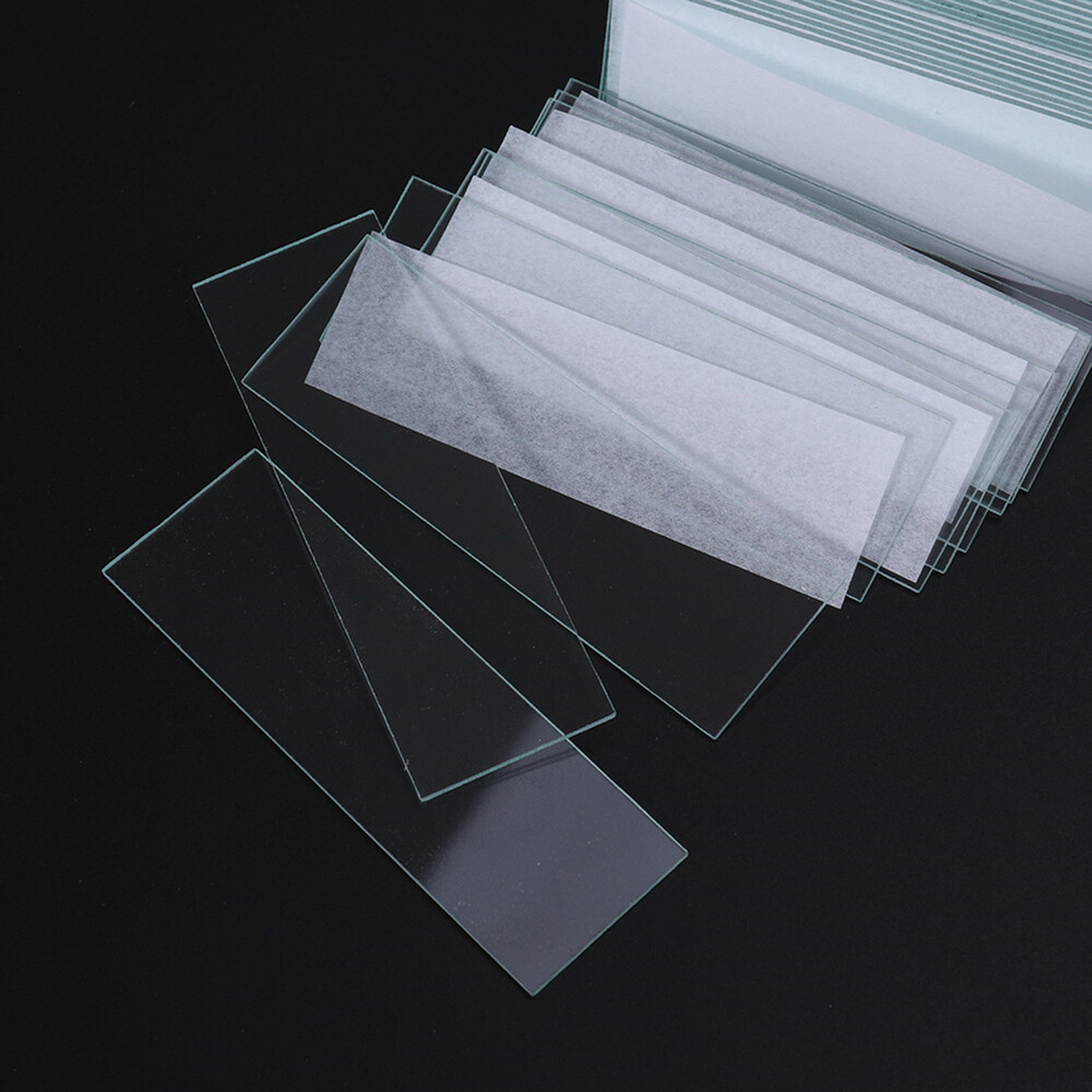 50 Slides Grade Specimens Microscope Slides Prepared Experiment Glass Slide