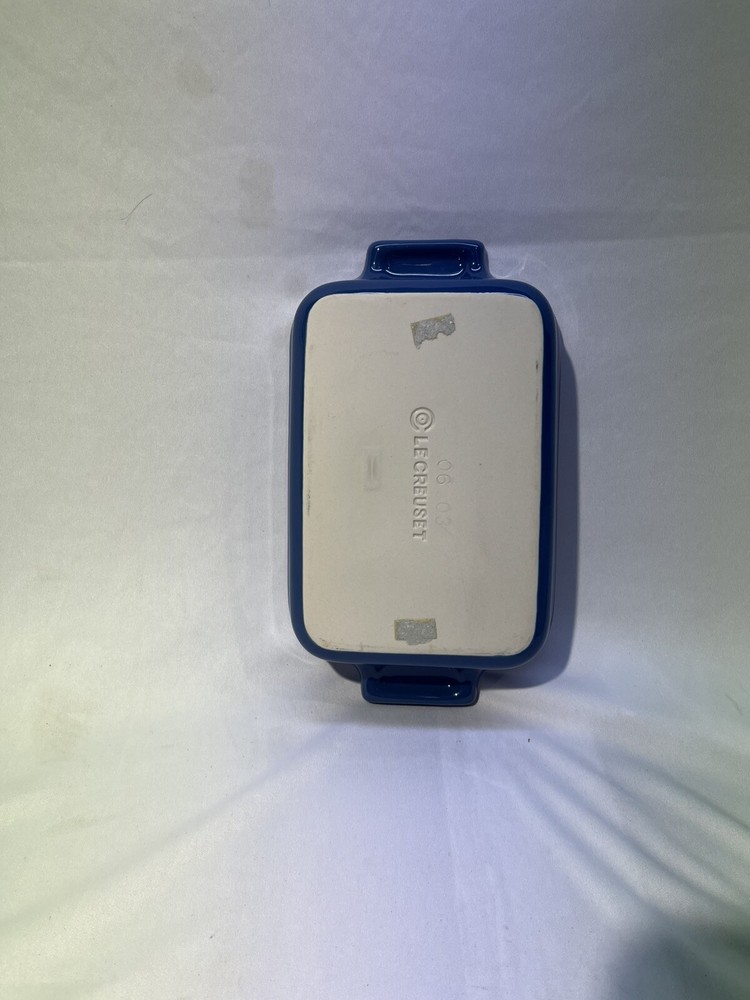 Le Creuset Small Blue Rectangular Stoneware 11-20 Baking Casserole Dish 7"x5"