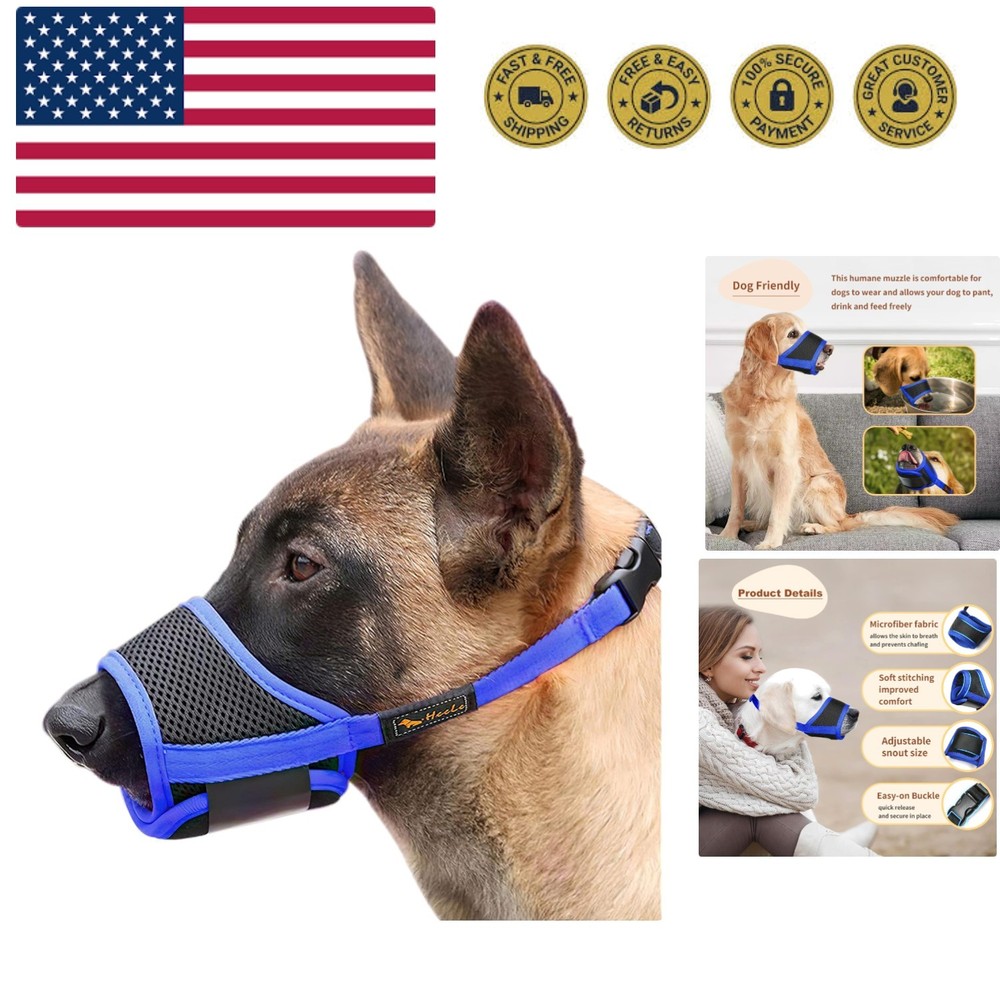 Dog Muzzle,Soft Nylon Muzzle Anti Biting Barking Chewing,Air Mesh Breathable ...