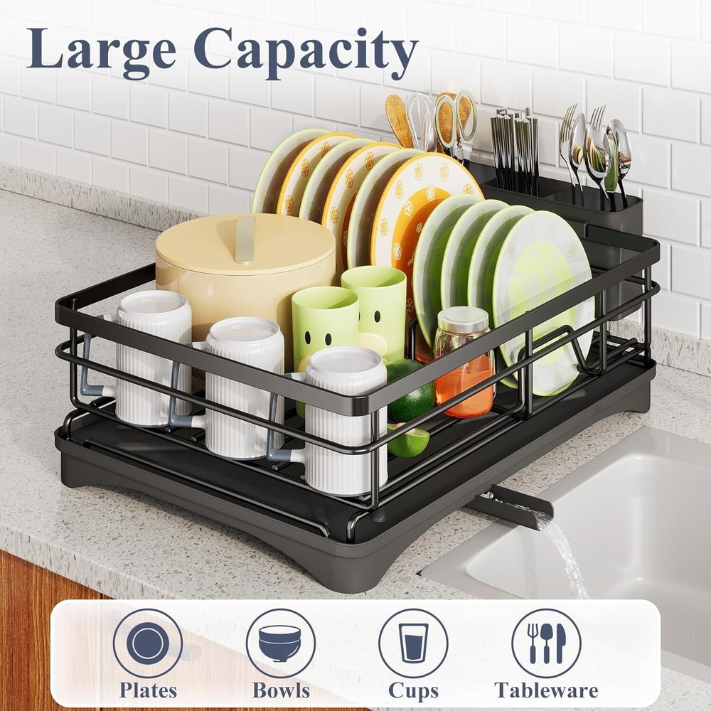 Dish Drying Rack Stainless Steel Dish Rack for Kitchen Counter, Large Capacity