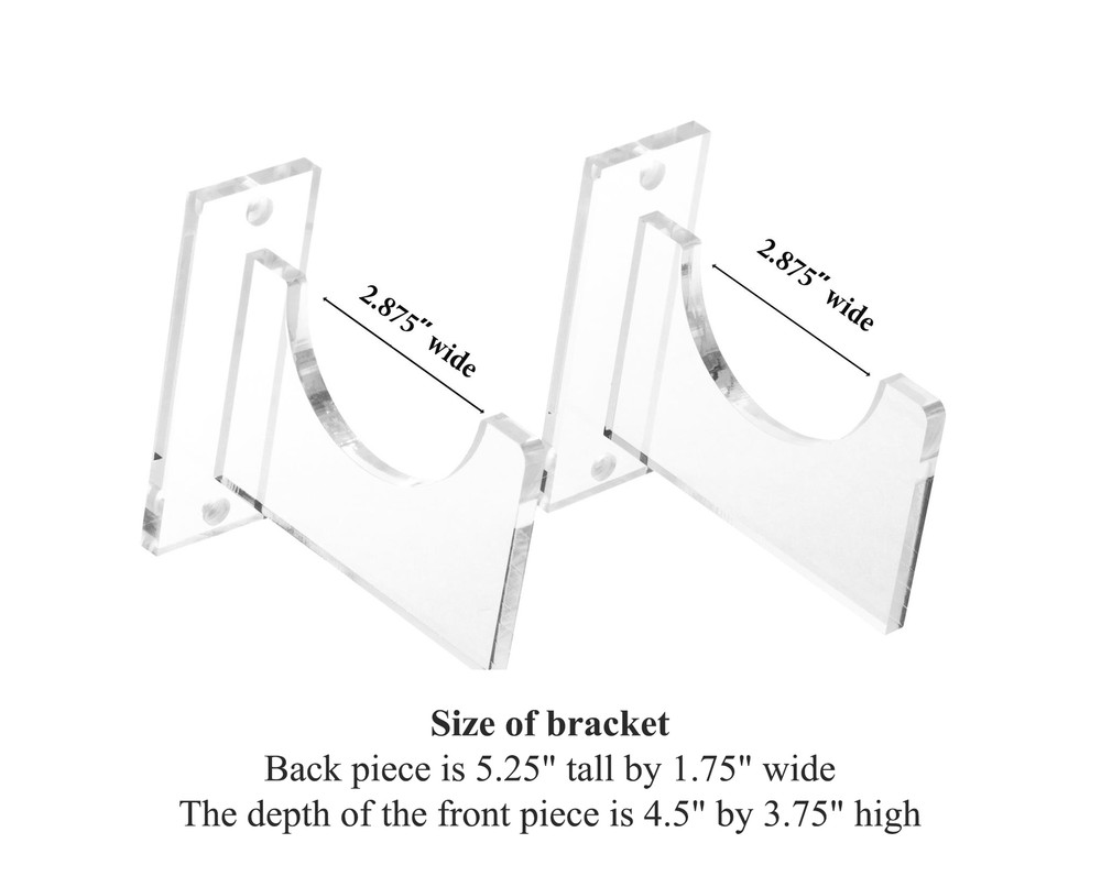 Deluxe Clear Acrylic Vertical Sword Wall Mount Bracket (A023-S-LL)