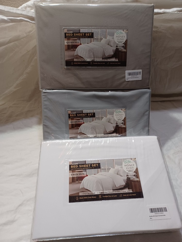 Microfiber 100% Polyester 4 piece King Sheet Set, Light Gray