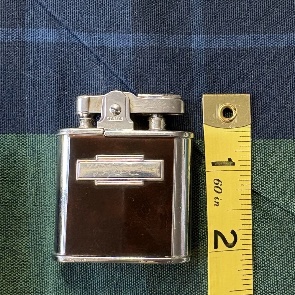 Ronson Whirlwind Lighter Tortoise Monogram Case Brush Original Box Manual