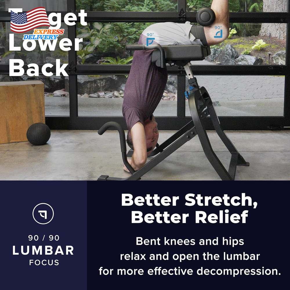 DEX II Inversion & Core Training Decompression Roman Chair Hyperextension Bench