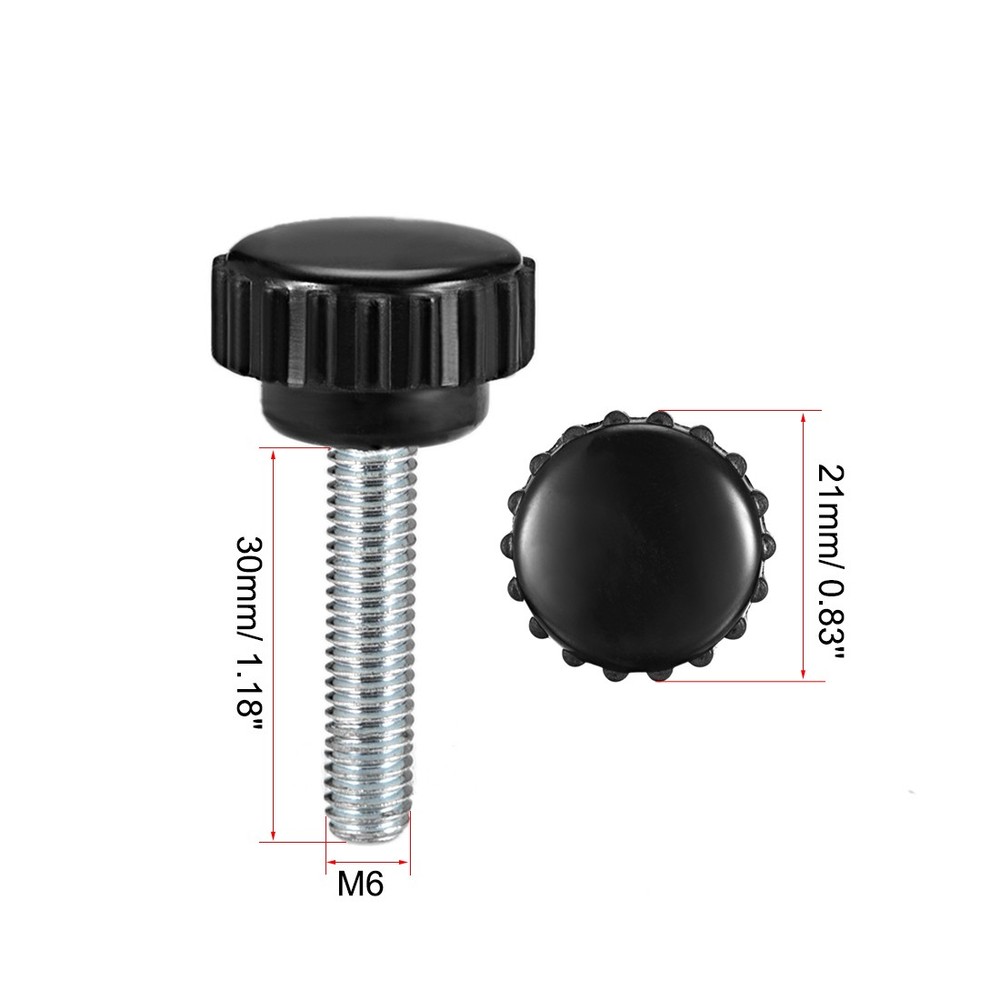 M6 x 30mm male thread knurled locking knobs 4 pcs