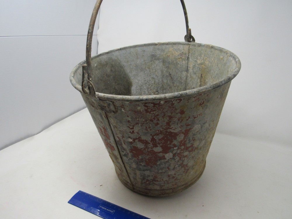 Vintage Metal Fire Bucket - Very Old