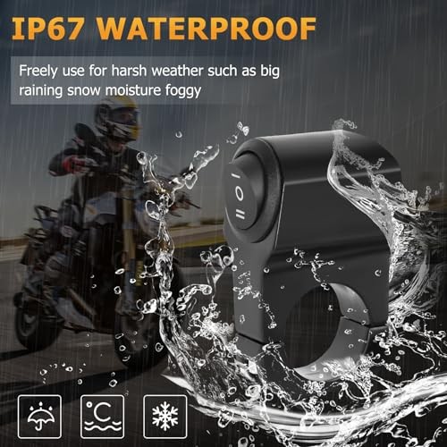 22mm 7/8in Aluminum Alloy Motorcycle Handlebar Headlight Switch Three