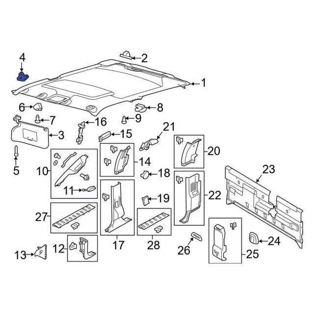 Genuine Ford Sun-Visor Retainer Bracket BC3Z-2504082-AA