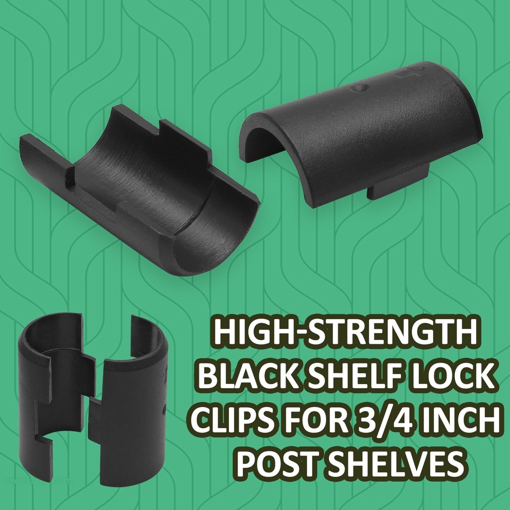 24 PCS 3/4 Inch Wire Shelf Clips Plastic Lock Clips Replacement For Post
