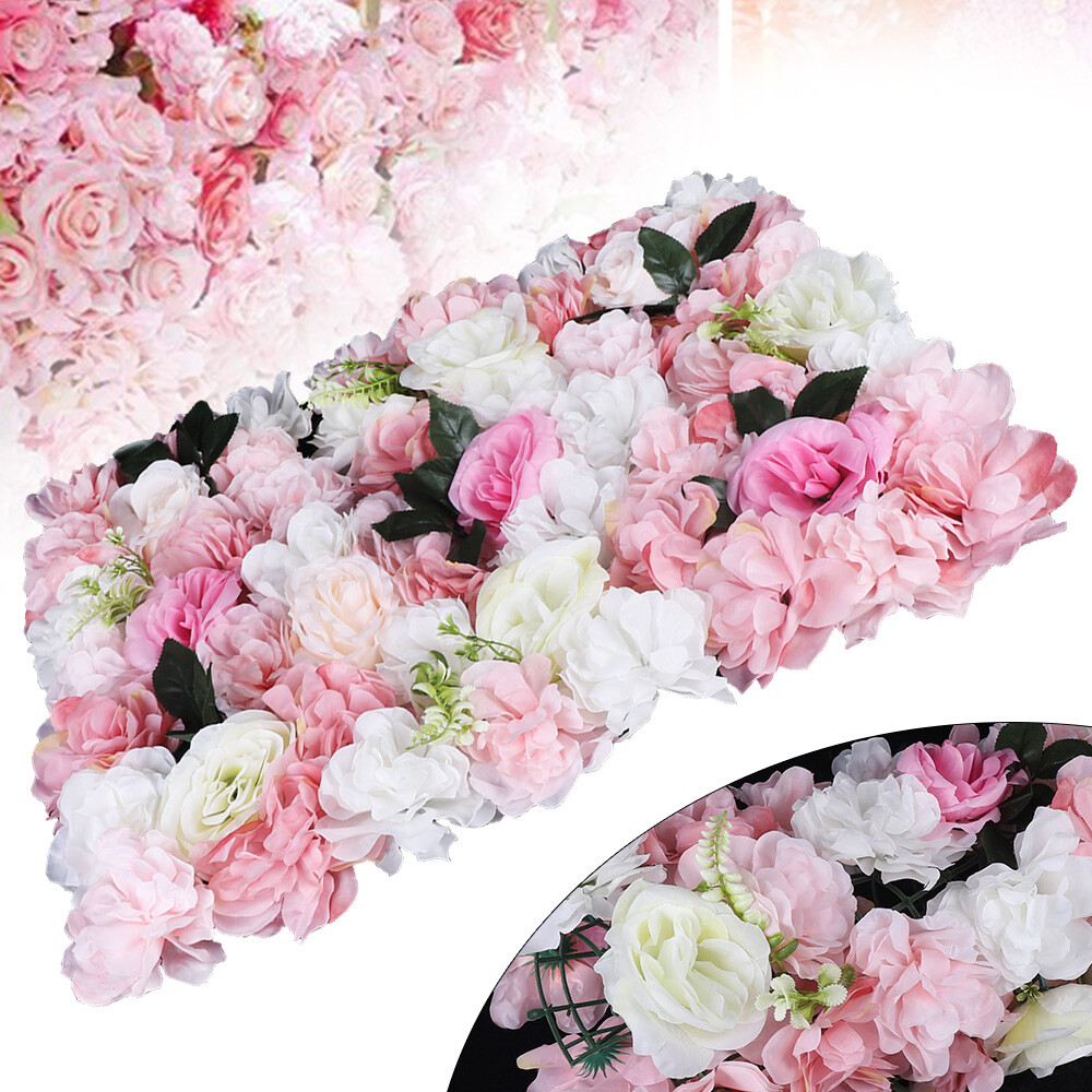 12PCS Artificial Flower Wall Panels Rose Hydrangea Backdrop Panel Wedding Decor