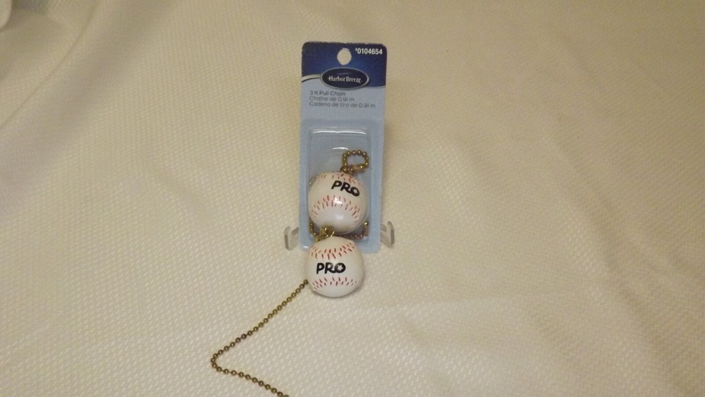 Harbor Breeze 6" Beaded Pull Chain, 2 BASEBALL - One still in sealed package