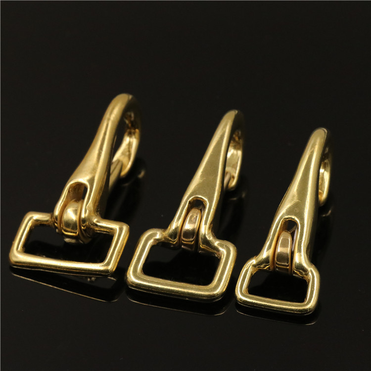 6pcs Solid brass hanging neck snap hook push button buckle pet rope clip
