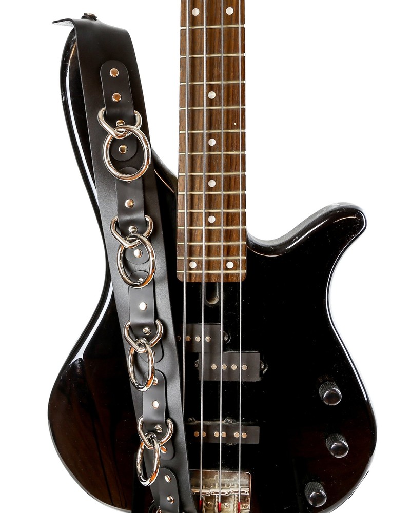 2 1/4" Wide Bondage Ring Style Goth Classic Guitar Strap