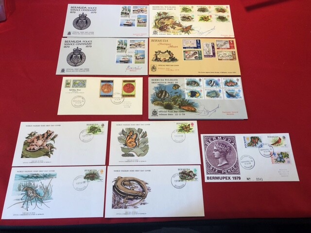 1979 Bermuda FDC x 11 - 2 signed by Post Master General