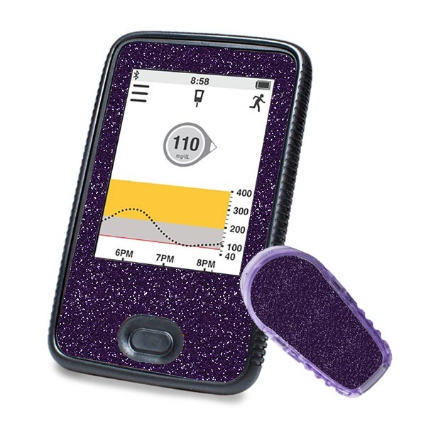 Sticker for Dexcom G6 Sticker (Receiver + Transmitter) - Lilac Sequins Dia