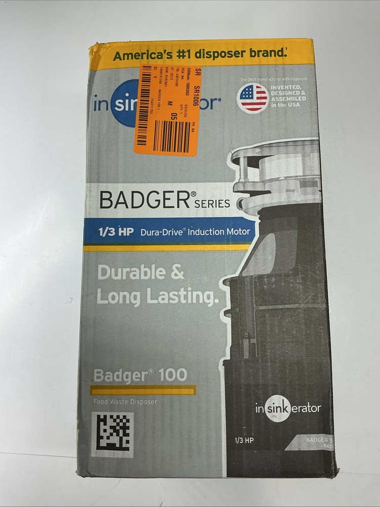 Badger 100 0.33 HP Continuous Feed Kitchen Garbage Disposal Badger Series