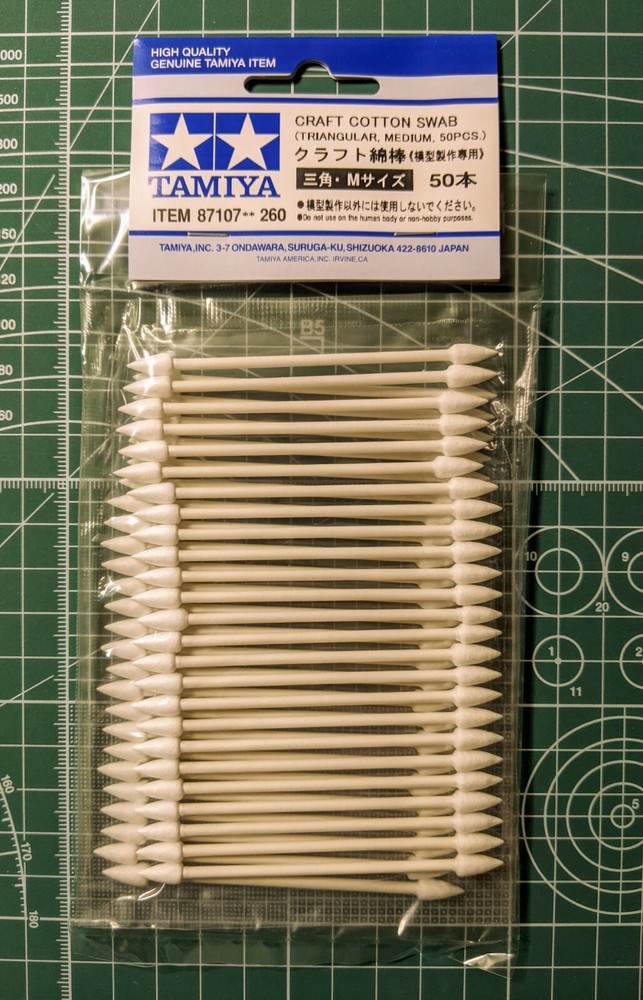 Tamiya Craft Cotton Swab (Triangular, Medium, 50pcs.) 87107