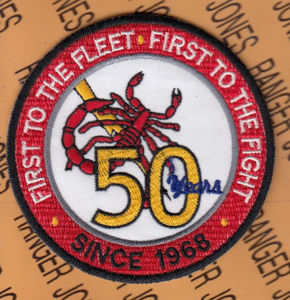 USN Navy Electronic Attack Squadron VAQ-132 SCORPIONS 50 Years ~3.5" patch c/e