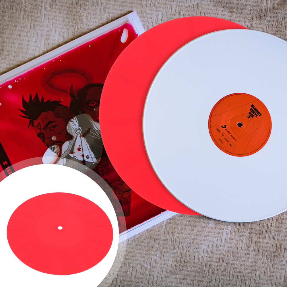1PC Red Disc Protective Mat Turntable Platter Pad Silicone Audio Player Mat