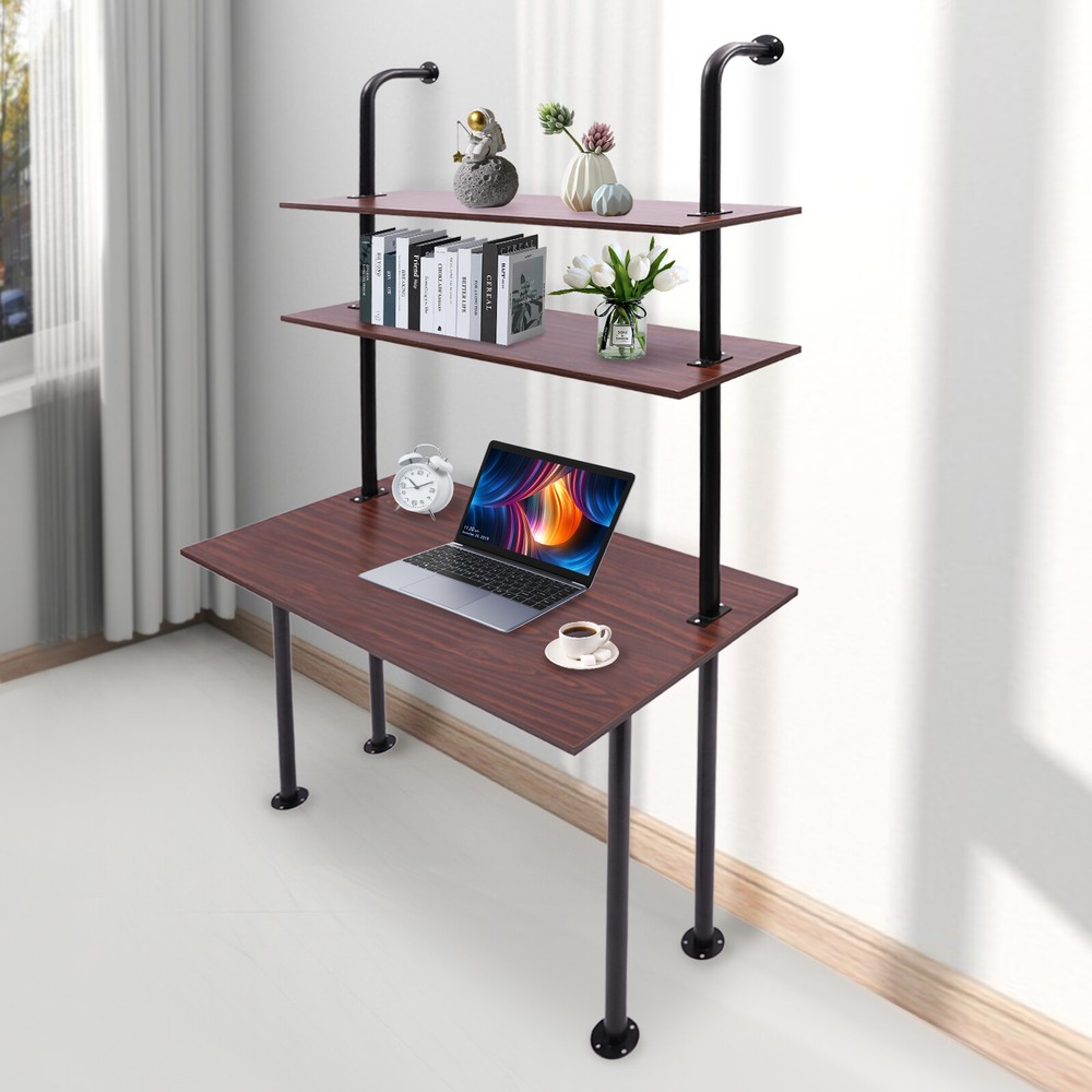 Wall Mounted Metal Bracket Desk Space-saving Computer Table Load-bearing Office