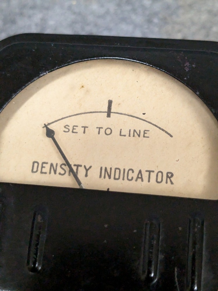 Vintage Density Indicator Panel Guage - Made in USA
