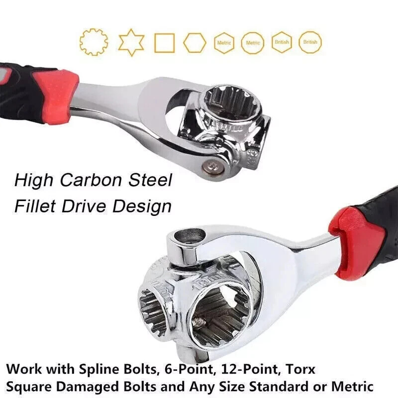 52 in 1 Universal Wrench Multi-Function Socket Tiger Spanners Adjustable Tools