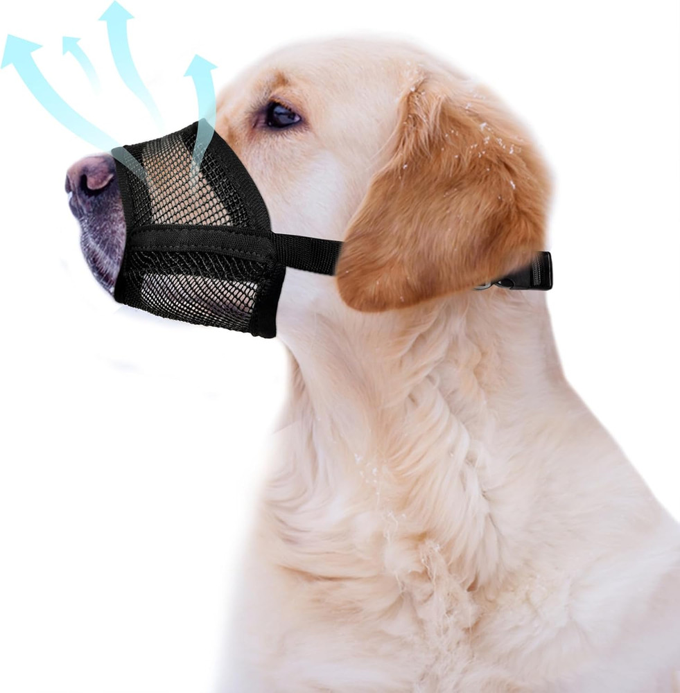 Dog Muzzle, Soft Air Mesh, for Medium Sized Dog, Stop Biting, Barking, Chewing