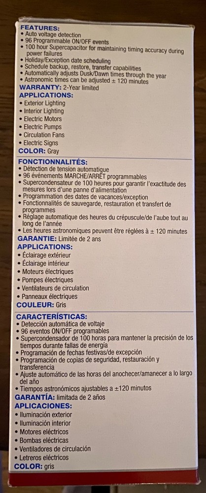 NEW Intermatic ET2805CP 365/7-Day Astronomic Electronic Control Timer Controller