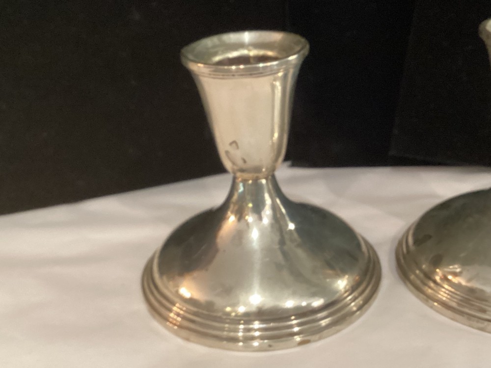 ANTIQUE AUTHENTIC SIGNED EMPIRE STERLING SILVER CANDLE STICKS MUST SEE NO RES