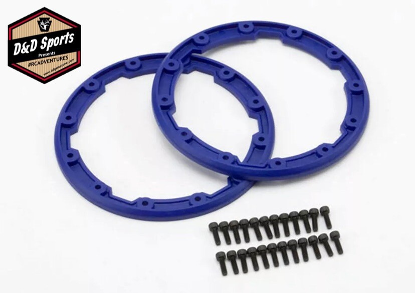 Traxxas 5666 - Beadlock Style Sidewall Protector, Blue (2)