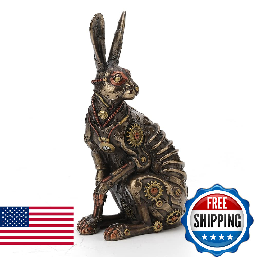 Veronese Design Steampunk Style Jack Rabbit Bronze Finished Statue