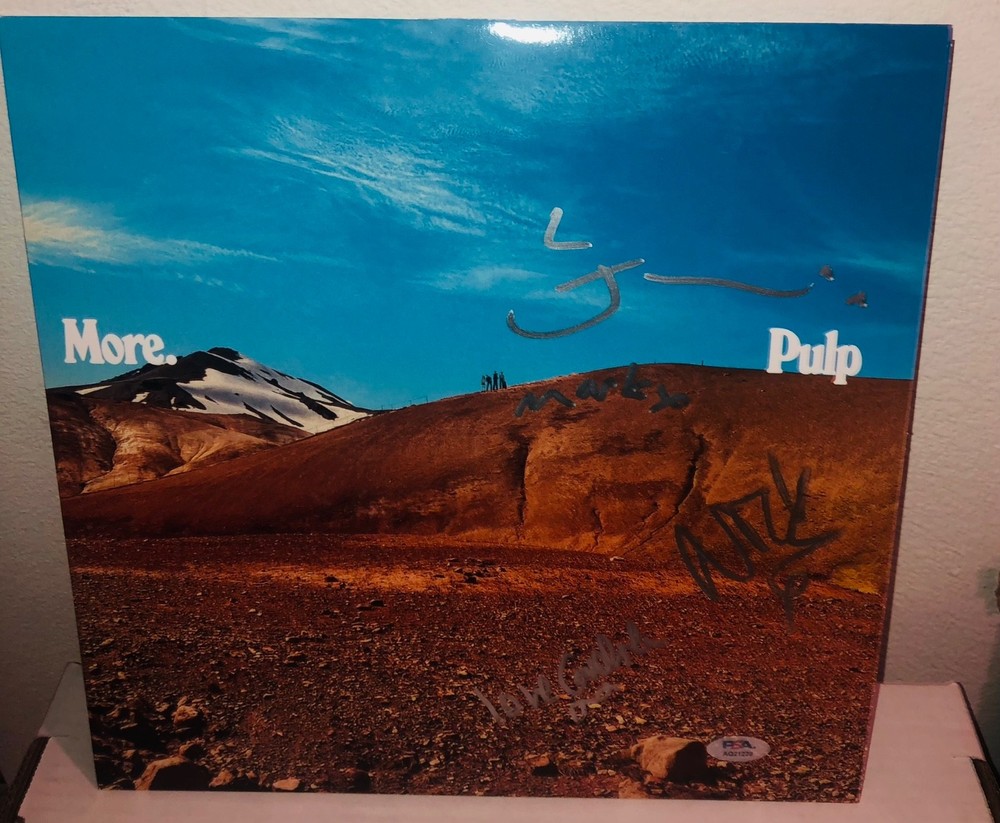 Jarvis Cocker + 3 Pulp More. Group Signed Vinyl Record Album LP PSA RARE B