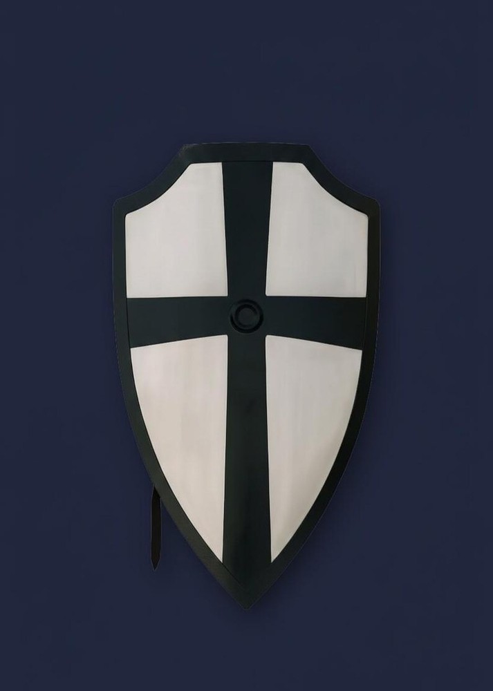 Handmade Viking hetae Shield | iron Shields with Black Cross Design | Medieval
