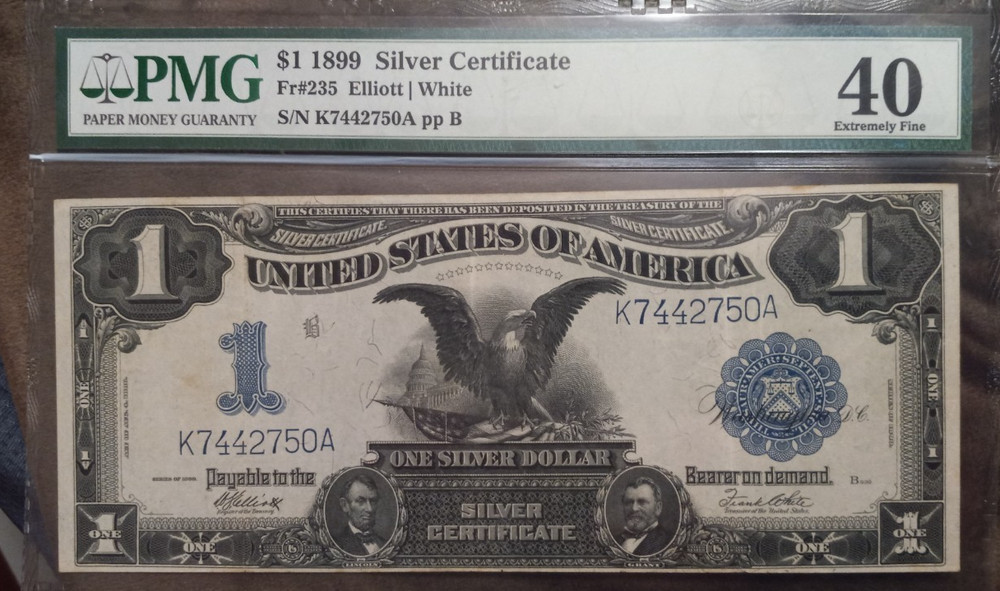 PGM 1899  $1 SILVER CERTIFICATE - “Black Eagle” , Fr # 235, 40 Extremely Fine