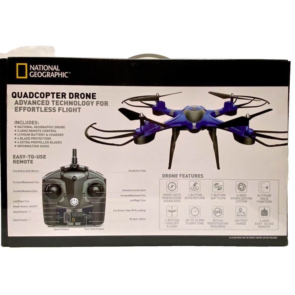 Quadcopter Drone Advanced Technology National Geographic Remote Control NIB