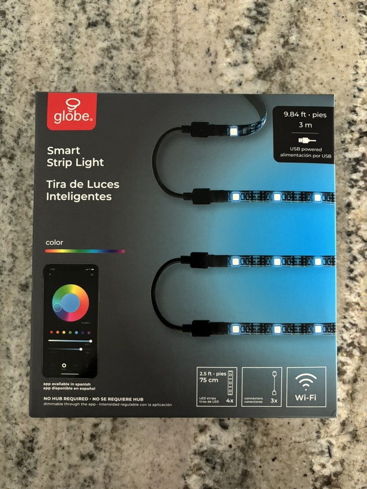 Globe Smart Strip LED Light 10ft Full Remote Control Never Opened Wi-Fi Control